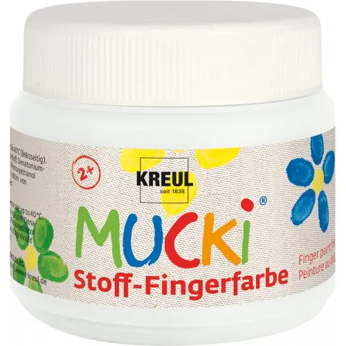 Mucki Prstová barva na textil MUCKI 150 ml BÍLÁ