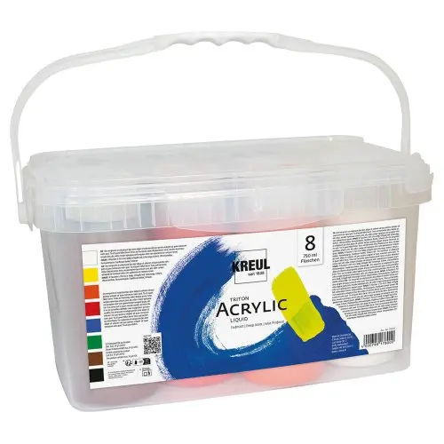Akrylové barvy Kreul Triton Liquid Powerpack / sada 8 x 750 ml