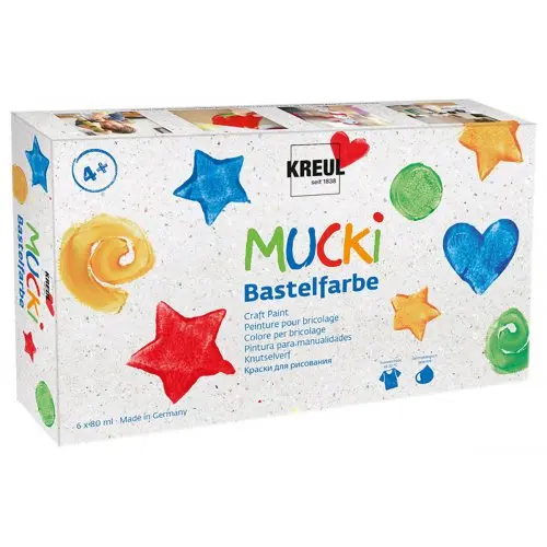 Mucki Sada prstová barva MUCKI 6 barev po 80 ml