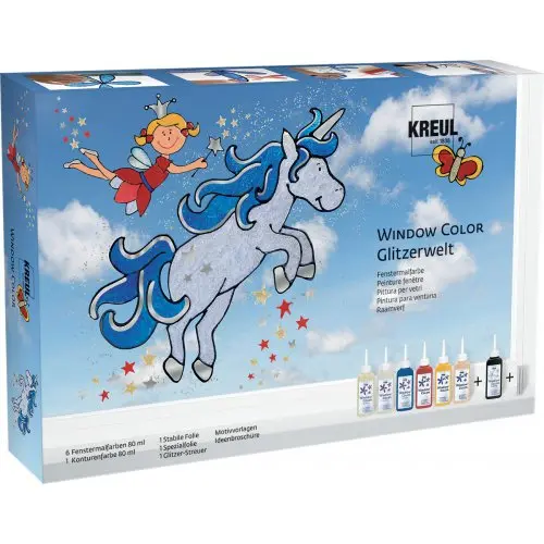 Sada barev na sklo se třpytkami KREUL Glitter Fantasy