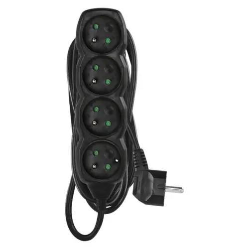 Prodlužovací kabel EMOS 5m/4zásuvky černá PC0415 1902240500