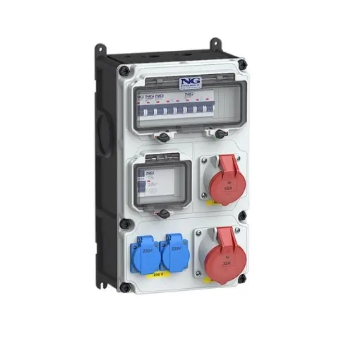 Zásuvková skříň nástěnná VARIABOX SC 53 060 VB.01 jištěná s chráničem