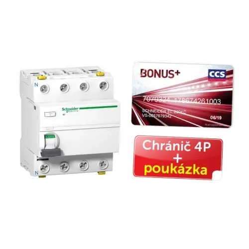 Proudový chránič Schneider Electric Acti9 iID 4P 25A 30mA AC + poukázka CCS 200 Kč A9Z11425P