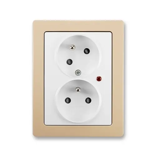 ABB Swing L dvojzásuvkajasně bílá/mocca 5593J-C02357 B1C3 s přepěťovou ochranou