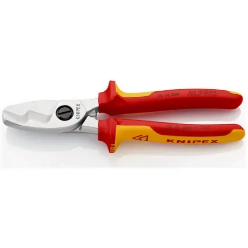 Kabelové nůžky 200 mm, VDE 1000V. KNIPEX 95 16 200 - chromováno, vícesložkové návleky 95 16 200