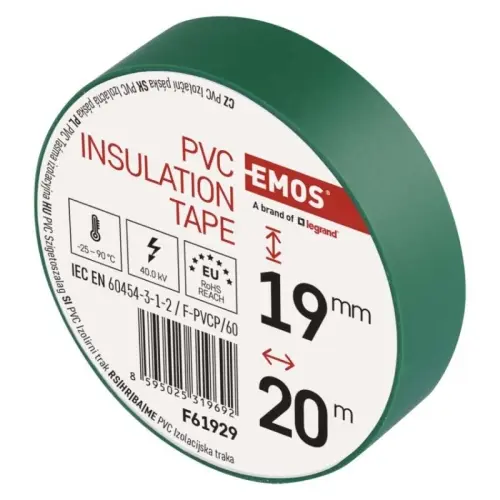 Izolační páska EMOS F61929 19mm x 20m zelená