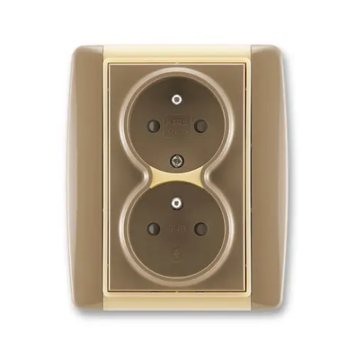 ABB Element dvojzásuvka kávová/ledová Opálová 5512E-C02359 25