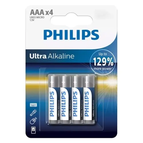 Baterie alkalická 1,5V AAA Philips LR03 ULTRA ALKALINE