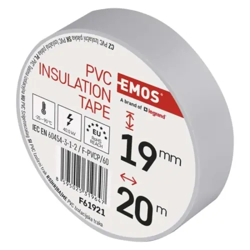 EMOS Izolační páska PVC 19mm / 20m bílá 10ks 2001192010