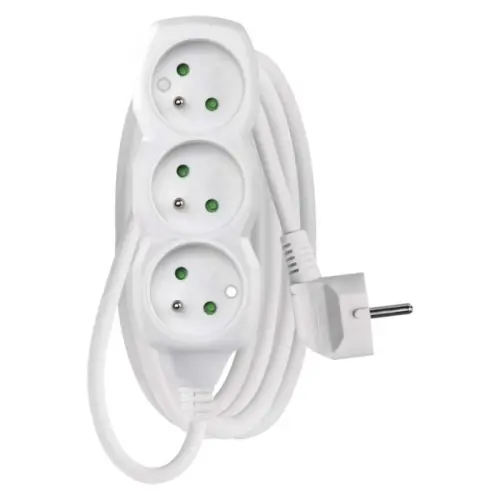 Kabel prodlužovací 3zásuvka Emos 2 m 1 mm2 IP 20
