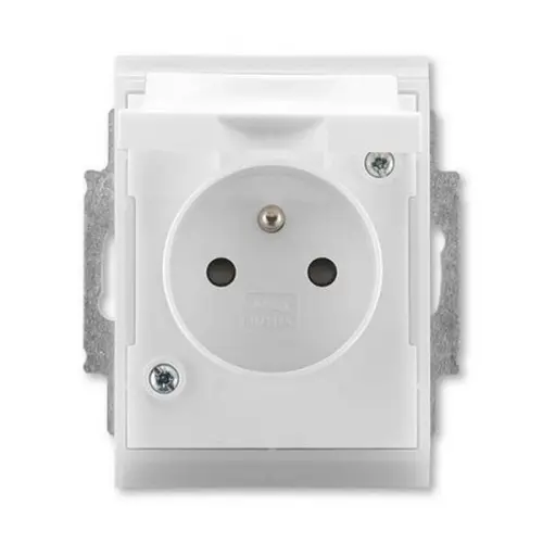 ABB Element,Time zásuvka IP44 bílá/ledová bílá 5518E-A02999 01 s clonkami