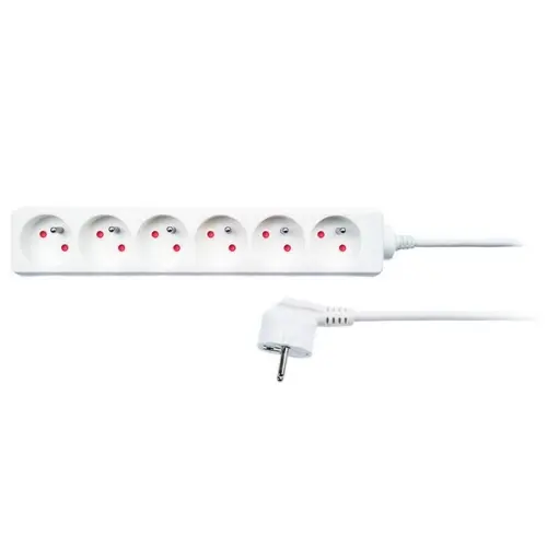 Solight prodlužovací přívod, 6 zásuvek, bílý, 1,5m PP60