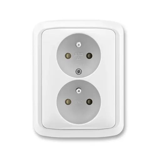 ABB Tango dvojzásuvka bílá 5512A-2359 B s clonkami