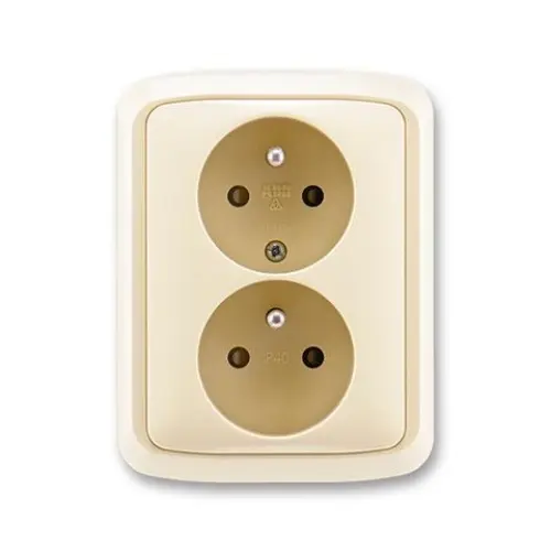ABB Tango dvojzásuvka slonová kost 5512A-2359 C s clonkami