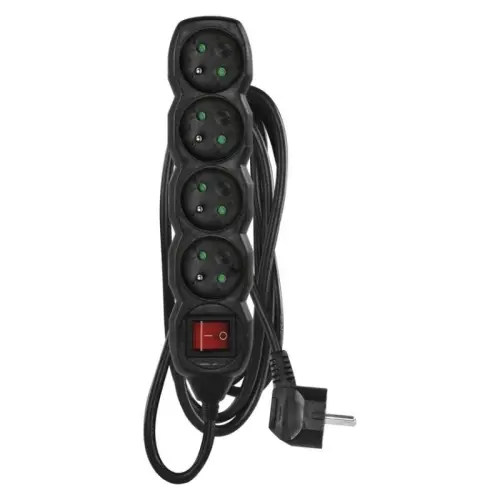 EMOS Prodlužovací kabel s vypínačem 4 zásuvky 3m černý 1902340300