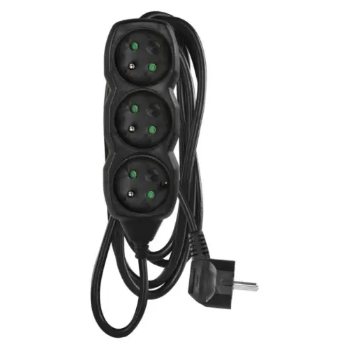 Kabel prodlužovací 3zásuvka Emos 3 m 1 mm2 IP 20