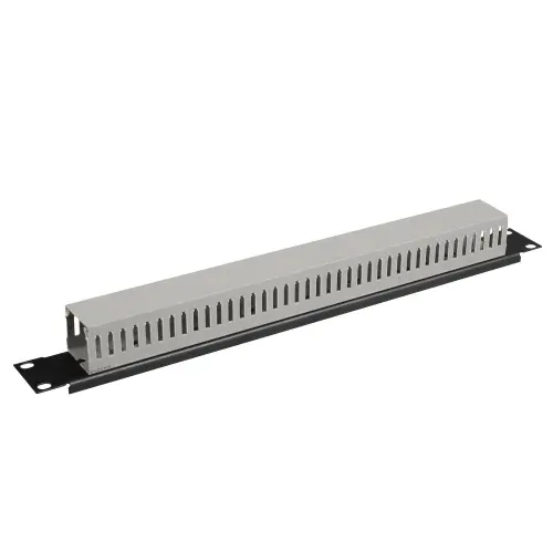 Vyvazovací panel 1U 19" s plastovým kanálem Solarix VP-03-1-PK-B