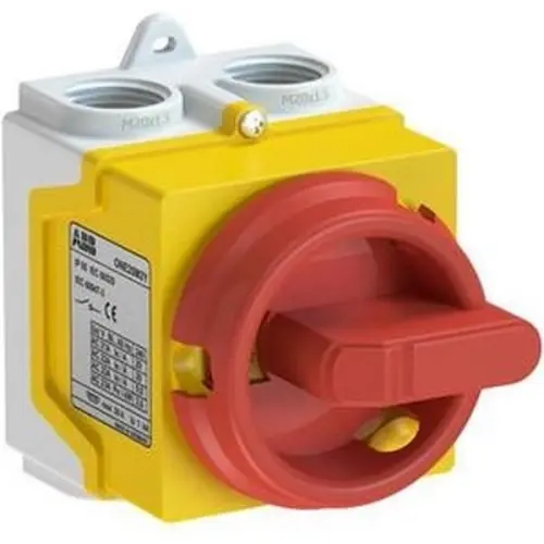 Odpínač 20A 3P IP67 žlutá-červená ABB ONE20M3Y 1SCA135536R1001