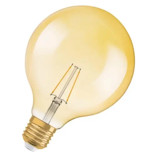 LEDVANCE Vintage 1906 LED CL GLOBE125  FIL GOLD 22 non-dim  2,5W/825 E27