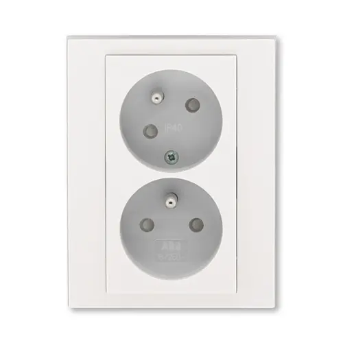ABB Levit M dvojzásuvka perleťová/ledová bílá 5513H-C02357 68