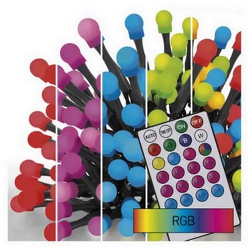 Vánoční osvětlení EMOS D5AA01 ZY2163 96LED řetěz 10m kuličky RGB 64 programů svícení