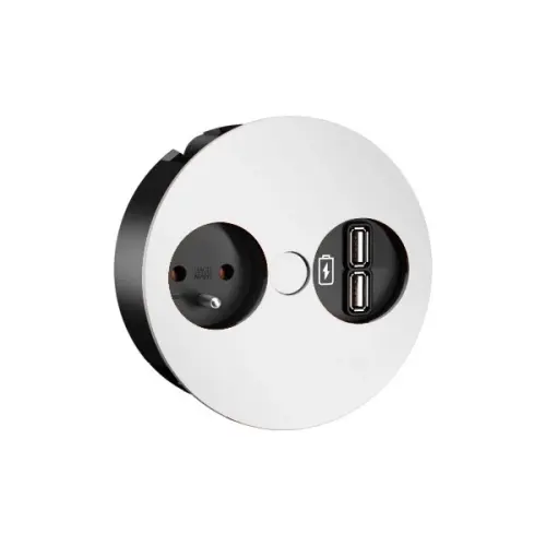 Elektro zásuvka Bachmann Twist 2x USB nabíječka 1x 230V matná bílá 931.232