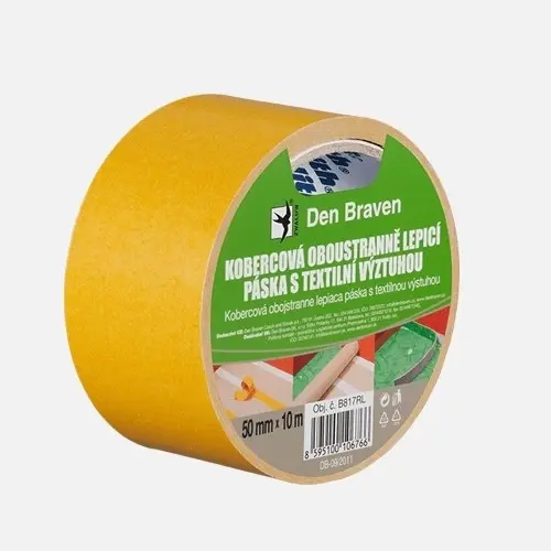 Kobercová oboustranně lepicí páska s  textilní výztuhou Den Braven 50 mm x 25 m