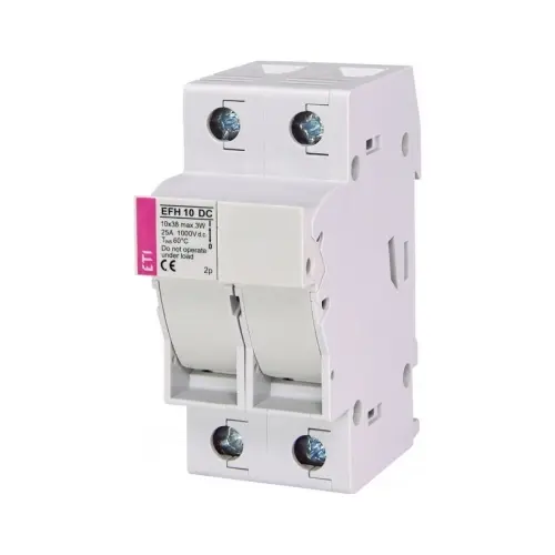 Pojistkový odpínač ETI EFH 10 DC 2P 1000VDC 25A pro válcové pojistky 10x38 gPV 002540203