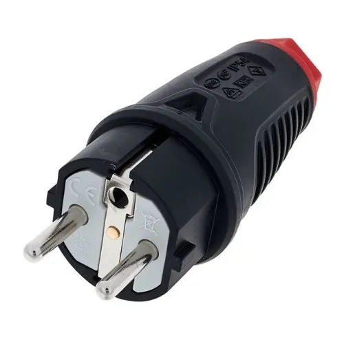 Vidlice PCE 0521-SR hluboká 230V/16A guma/plast IP54