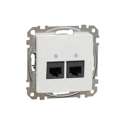 Zásuvka datová Schneider Sedna Design CAT5e 2× RJ45 UTP nestíněná bílá
