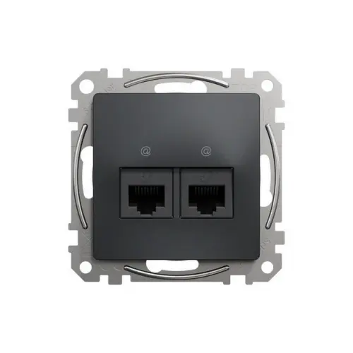 Zásuvka datová Schneider Sedna Design CAT5e 2× RJ45 UTP nestíněná antracit