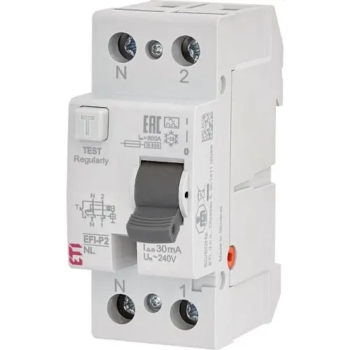 Proudový chránič ETI EFI-P2 A 40/0,03 NL 002061412 N pól vlevo
