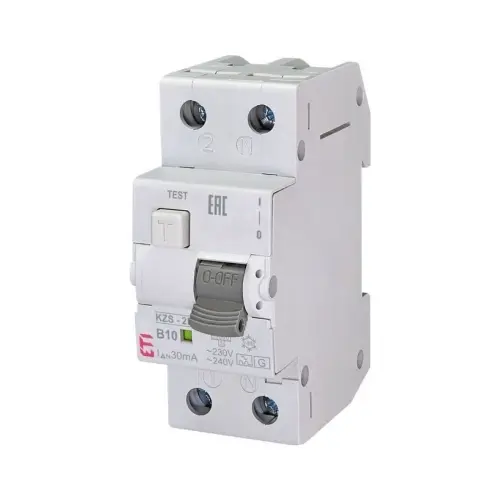 Kombinovaný chránič s jističem ETI KZS-2M A G/KV B10/0,03 (jističochránič) 002174102