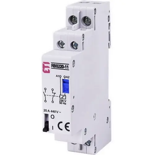 Impulzní relé (bistabilní spínač) ETI RBS220-11-230V AC 1NO+1NC 20A 002464106