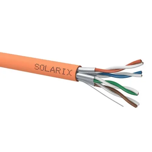 Instalační kabel Solarix STP, Cat6A, drát, LSOH B2ca, cívka 500m SXKD-6A-STP-LSOH-B2ca