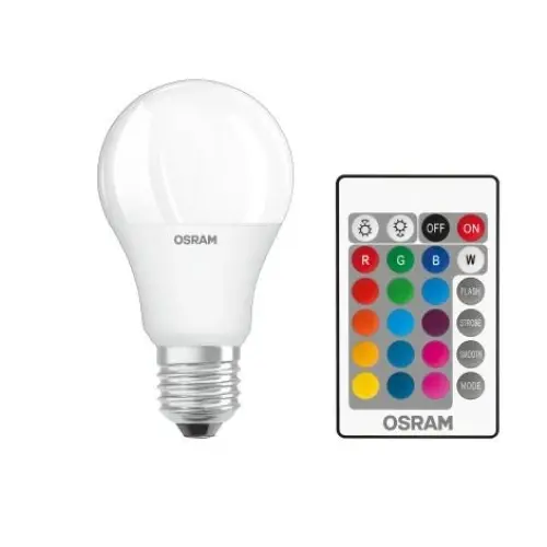 LED žárovka E27 OSRAM STAR+ CL A 9,4W (60W) s dálkovým ovladačem RGBW (teplá bílá 2700K) stmívatelná