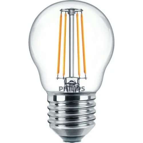 LED žárovka E27 Philips P45 Classic Filament 4,3W (40W) teplá bílá (2700K)