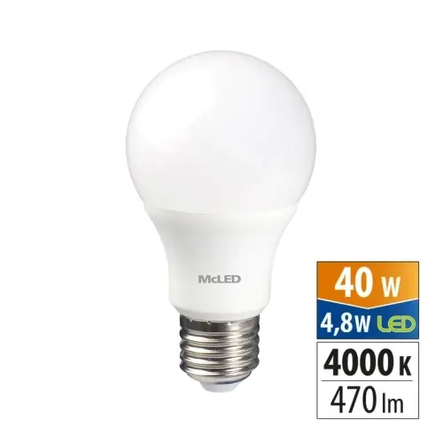 LED žárovka E27 McLED 4,8W (40W) neutrální bílá (4000K) ML-321.097.87.0