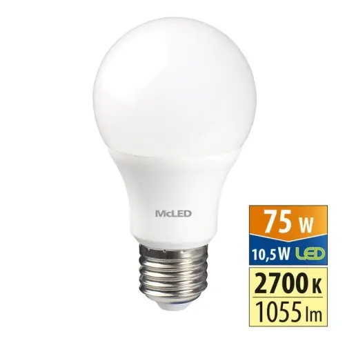 LED žárovka E27 McLED 10,5W (75W) teplá bílá (2700K) ML-321.098.87.0