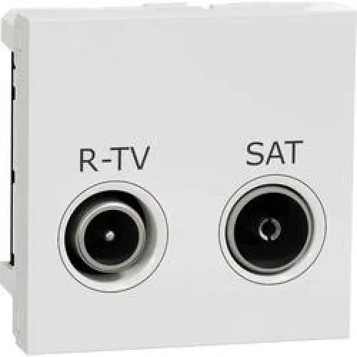 Zásuvka anténní průběžná Schneider Unica Nová TV/R/SAT bílá
