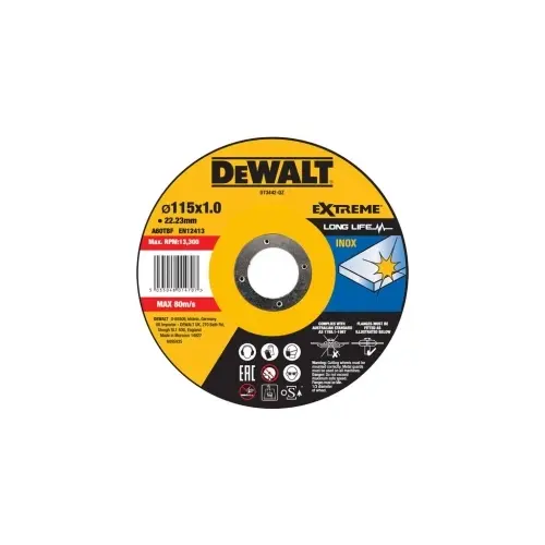 DeWALT - Řezný kotouč na nerezovou ocel 115x22,23 mm DT3442