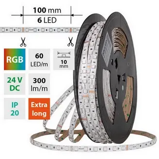 LED pásek McLED 24V SMD5050 RGB 60LED/m 8W/m 10mm ML-128.005.90.2
