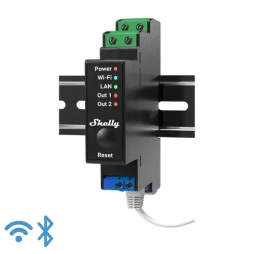Shelly spínací modul Pro 2PM 2x 16A měření spotřeby WiFi LAN