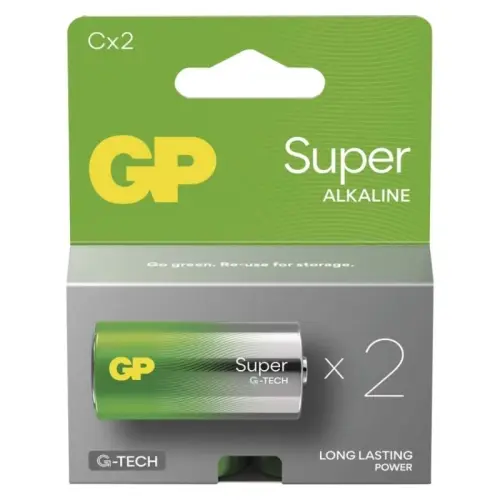 Baterie C GP G-TECH LR14 Super alkalické (blistr 2ks)