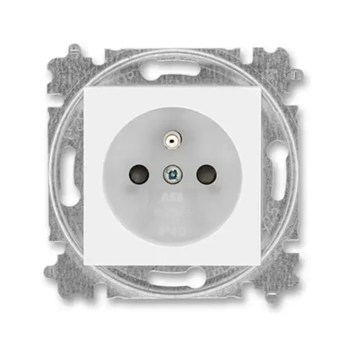 ABB Levit zásuvka bílá/ledová bílá 6619H-A06357 01 s clonkami (2CHH196357A4001)