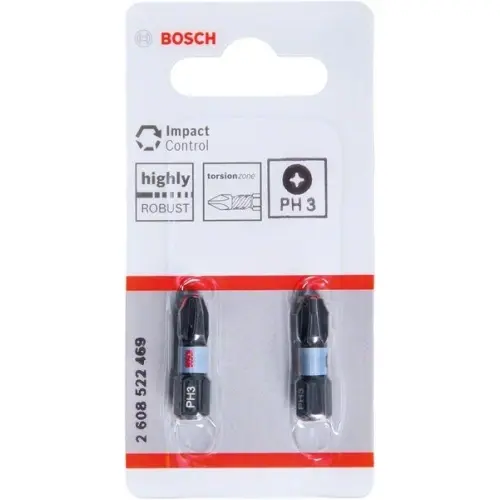 Šroubovací bit Bosch Impact Control 25 mm 2xPH Dostupné varianty: Šroubovací bit Bosch Impact Control 25 mm 2xPH3