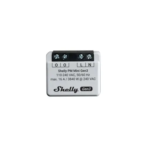 Modul Shelly Gen3 PM Mini měření spotřeby do 16A 110-240 V 8MB paměť WiFi