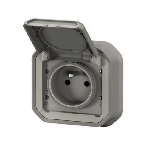Legrand Plexo IP55 venkovní zásuvka 16A šedá komplet pro zapuštěnou montáž 069831L