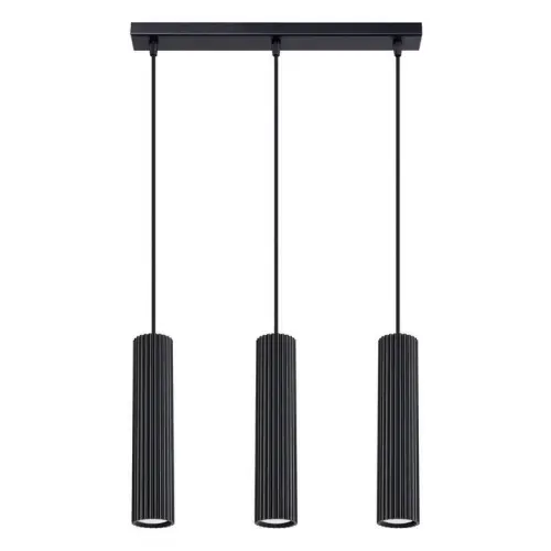Závěsné svítidlo SOLLUX KARBON 3L černá GU10 3x10W bez žárovek SL.1575