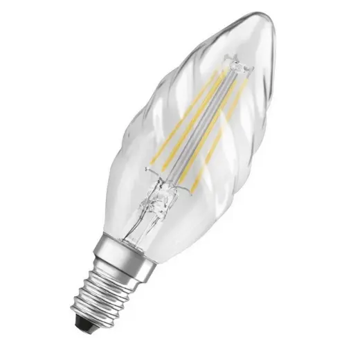 LED žárovka E14 OSRAM Filament 3,4W (40W) neutrální bílá (4000K) stmívatelná vroubkovaná svíčka
